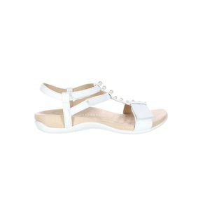 Women's White Pearl Accent Strappy Sandal